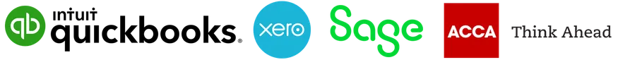 QuickBooks, Xero, Sage and ACCA logos